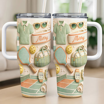 The Country Club Classic - Personalized 40oz Pickleball Tumbler With Straw - Pickleball Gifts for Her-Myprintsy