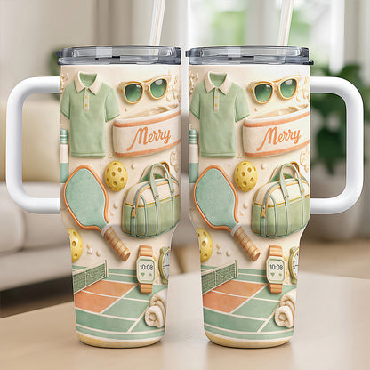 The Country Club Classic - Personalized 40oz Pickleball Tumbler With Straw - Pickleball Gifts for Her-Myprintsy