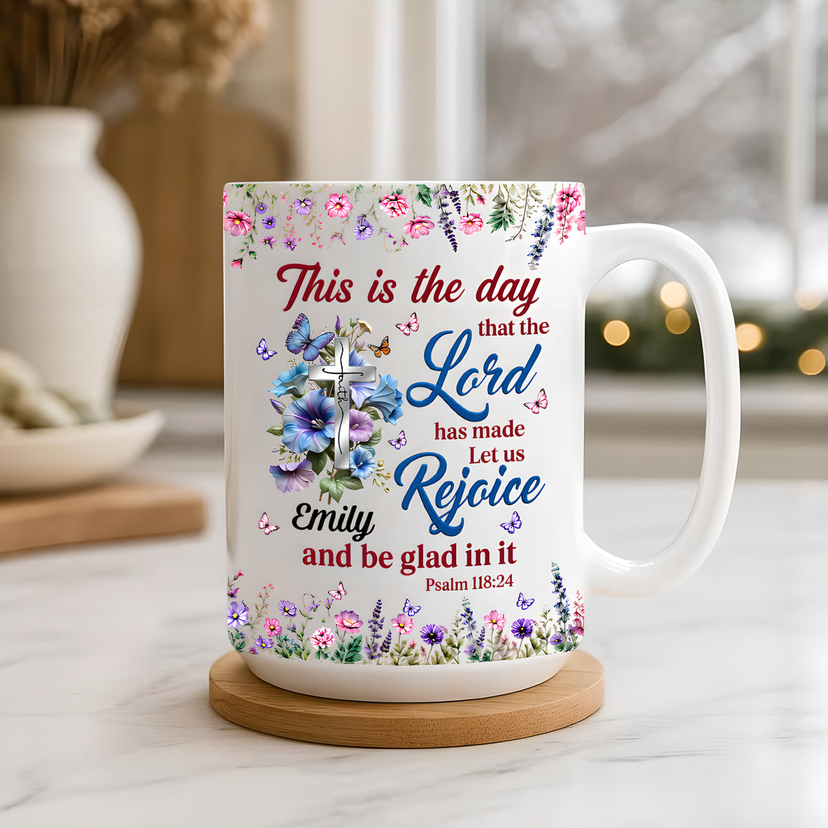 The Day The Lord Has Made, Personalized Ceramic Coffee Mug-Myprintsy