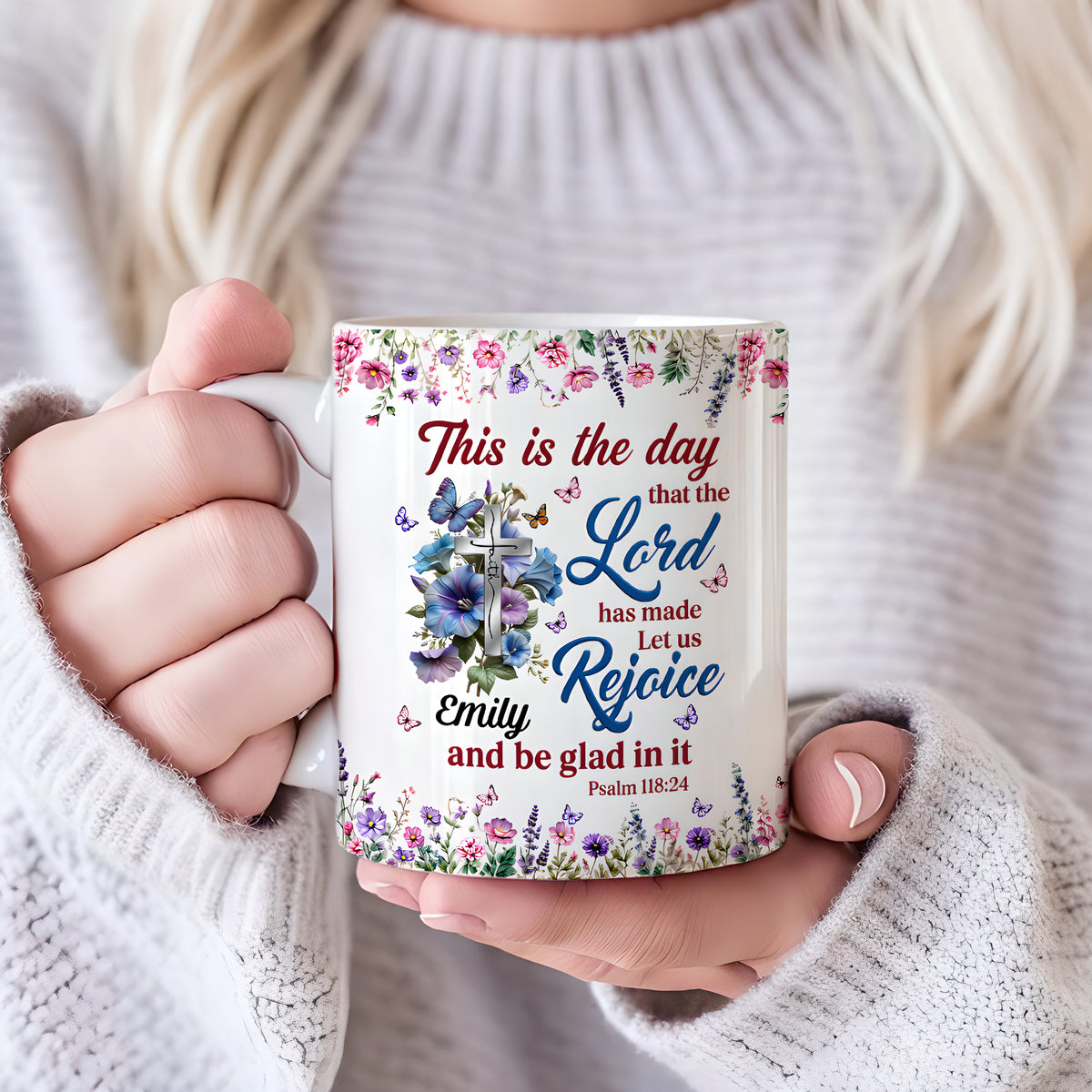 The Day The Lord Has Made, Personalized Ceramic Coffee Mug-Myprintsy