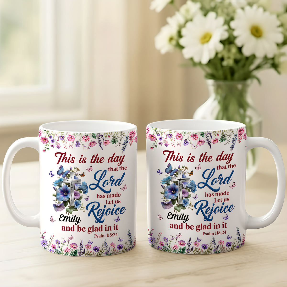 The Day The Lord Has Made, Personalized Ceramic Coffee Mug-Myprintsy