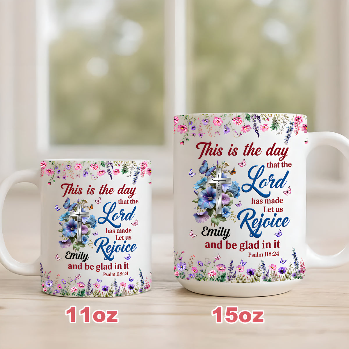 The Day The Lord Has Made, Personalized Ceramic Coffee Mug-Myprintsy