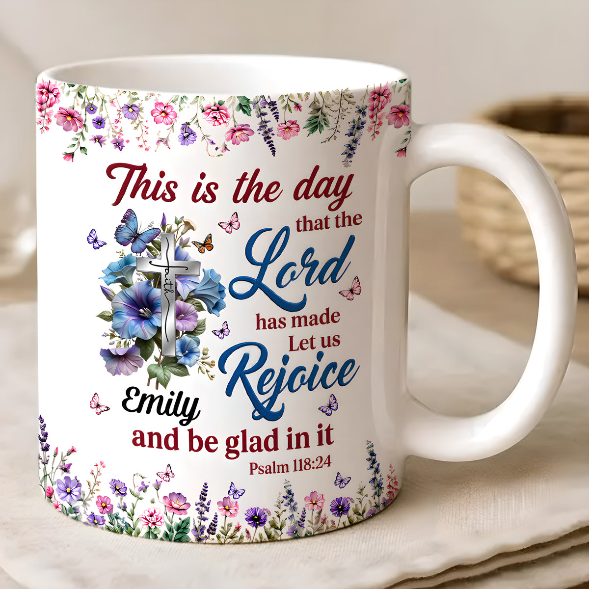 The Day The Lord Has Made, Personalized Ceramic Coffee Mug-Myprintsy