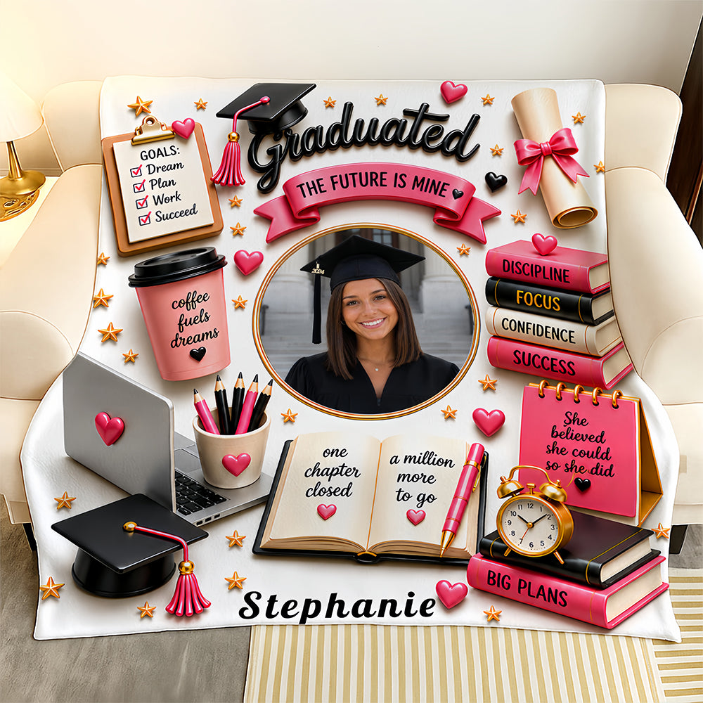 The Future Is Mine - Personalized Graduation Blankets With Photo, Graduation Gifts For Her-Myprintsy