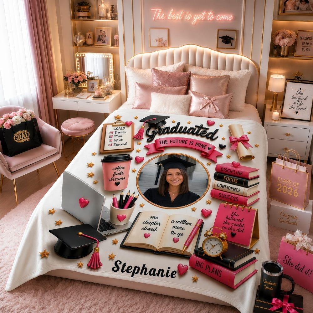 The Future Is Mine - Personalized Graduation Blankets With Photo, Graduation Gifts For Her-Myprintsy