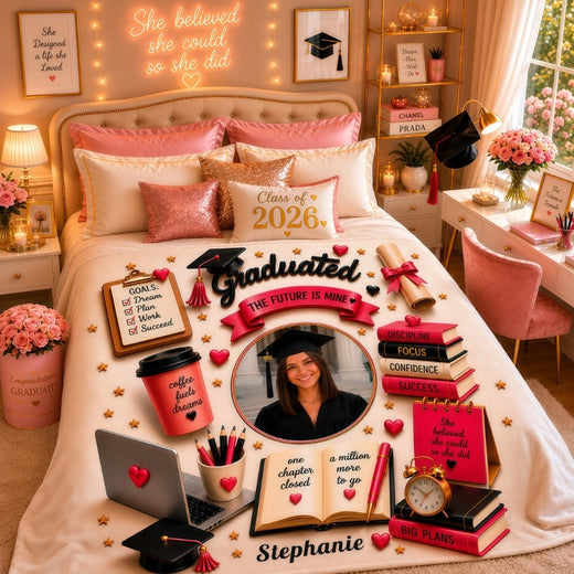 The Future Is Mine - Personalized Graduation Blankets With Photo, Graduation Gifts For Her-Myprintsy