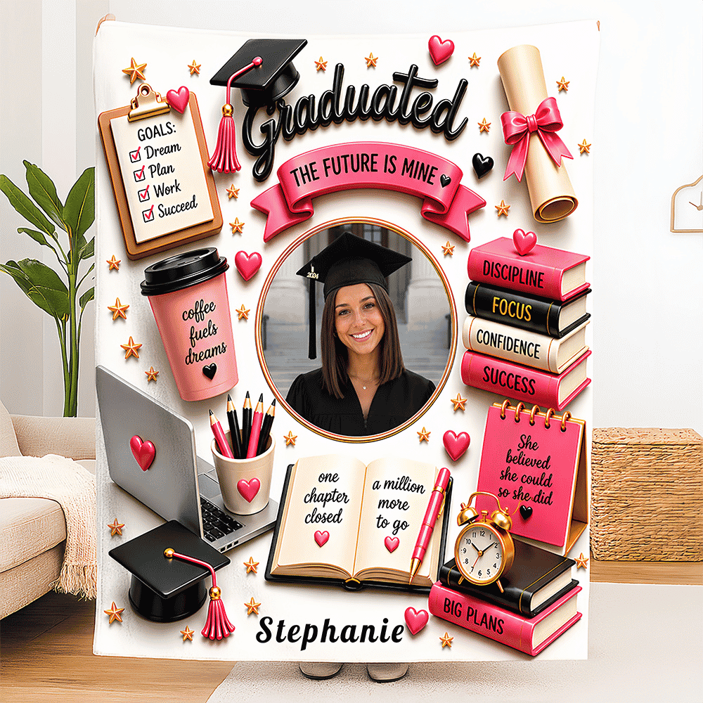 The Future Is Mine - Personalized Graduation Blankets With Photo, Graduation Gifts For Her-Myprintsy