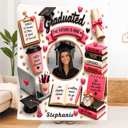 The Future Is Mine - Personalized Graduation Blankets With Photo, Graduation Gifts For Her-Myprintsy