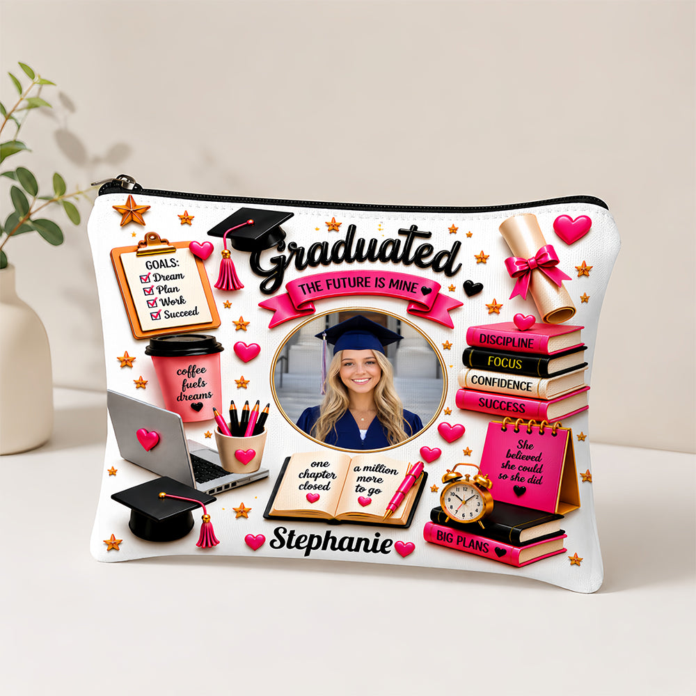 The Future Is Mine - Personalized Graduation Cosmetic Bag - Graduation Gifts For Her-Myprintsy
