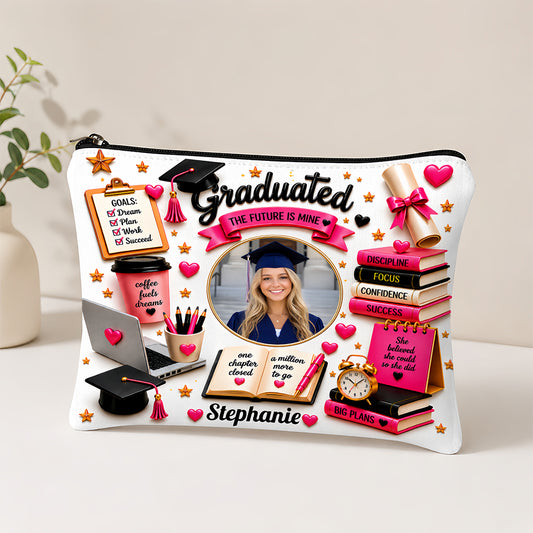 The Future Is Mine - Personalized Graduation Cosmetic Bag With Photo, Graduation Gifts For Her-Myprintsy
