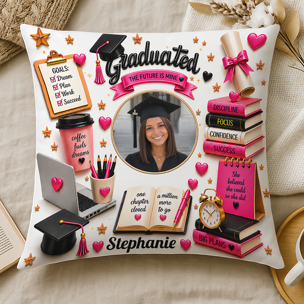 The Future Is Mine - Personalized Graduation Pillow With Photo, Graduation Gifts For Her-Myprintsy