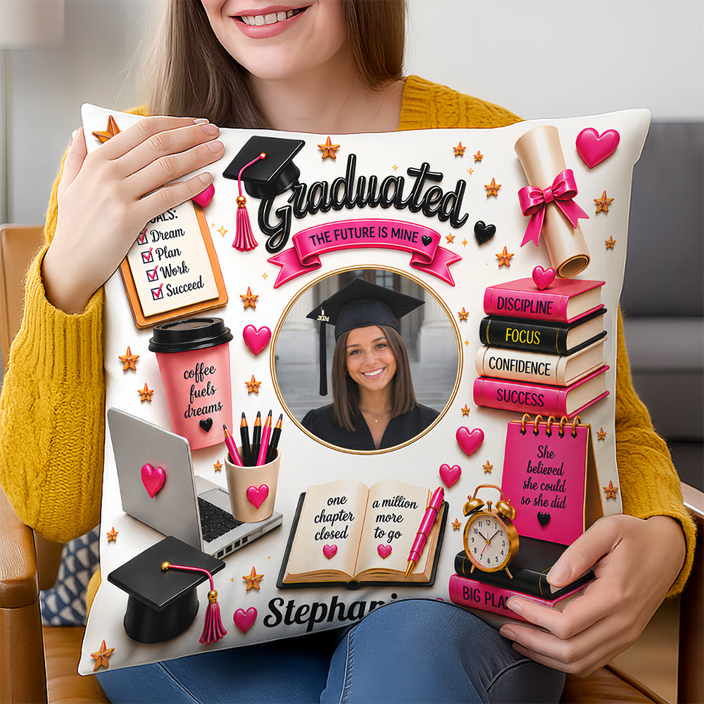 The Future Is Mine - Personalized Graduation Pillow With Photo, Graduation Gifts For Her-Myprintsy