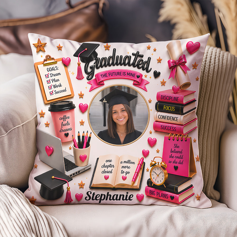 The Future Is Mine - Personalized Graduation Pillow With Photo, Graduation Gifts For Her-Myprintsy