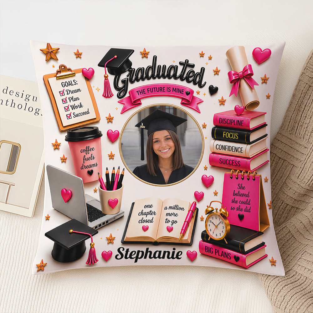 The Future Is Mine - Personalized Graduation Pillow With Photo, Graduation Gifts For Her-Myprintsy
