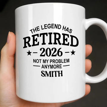 The Legend Has Retired, Personalized Coffee Mug, Gift For Retirees and Co-workers-Myprintsy