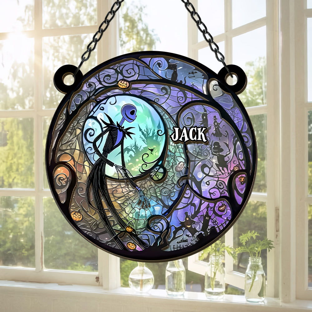 The Nightmare Before Christmas, Jack Skellington - Personalized Window Hanging Suncatcher-Myprintsy