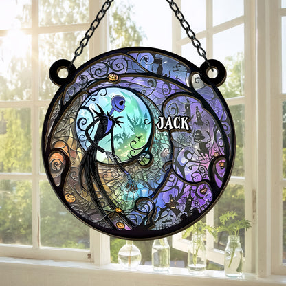 The Nightmare Before Christmas, Jack Skellington - Personalized Window Hanging Suncatcher-Myprintsy