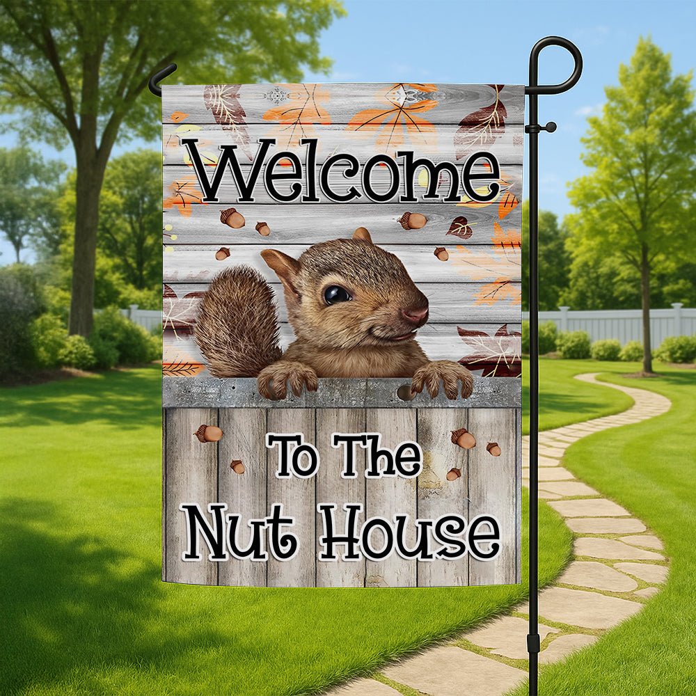 The Nut House - Personalized Garden Flag-Myprintsy