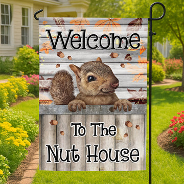 The Nut House - Personalized Garden Flag-Myprintsy