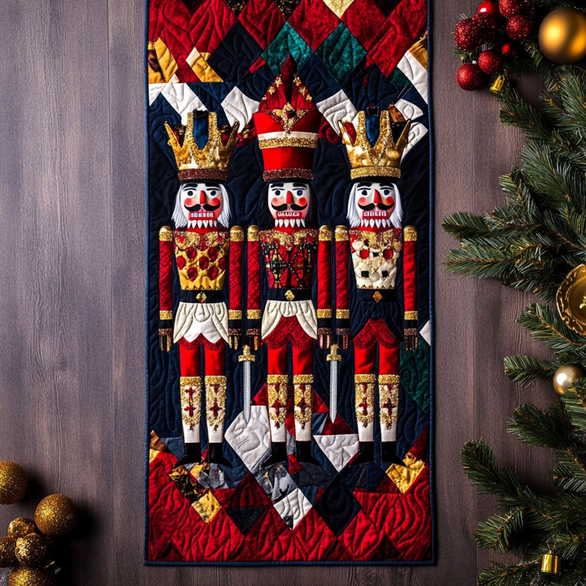 The Nutcrackers Embrace Quilted Table Runner VTQ-Myprintsy