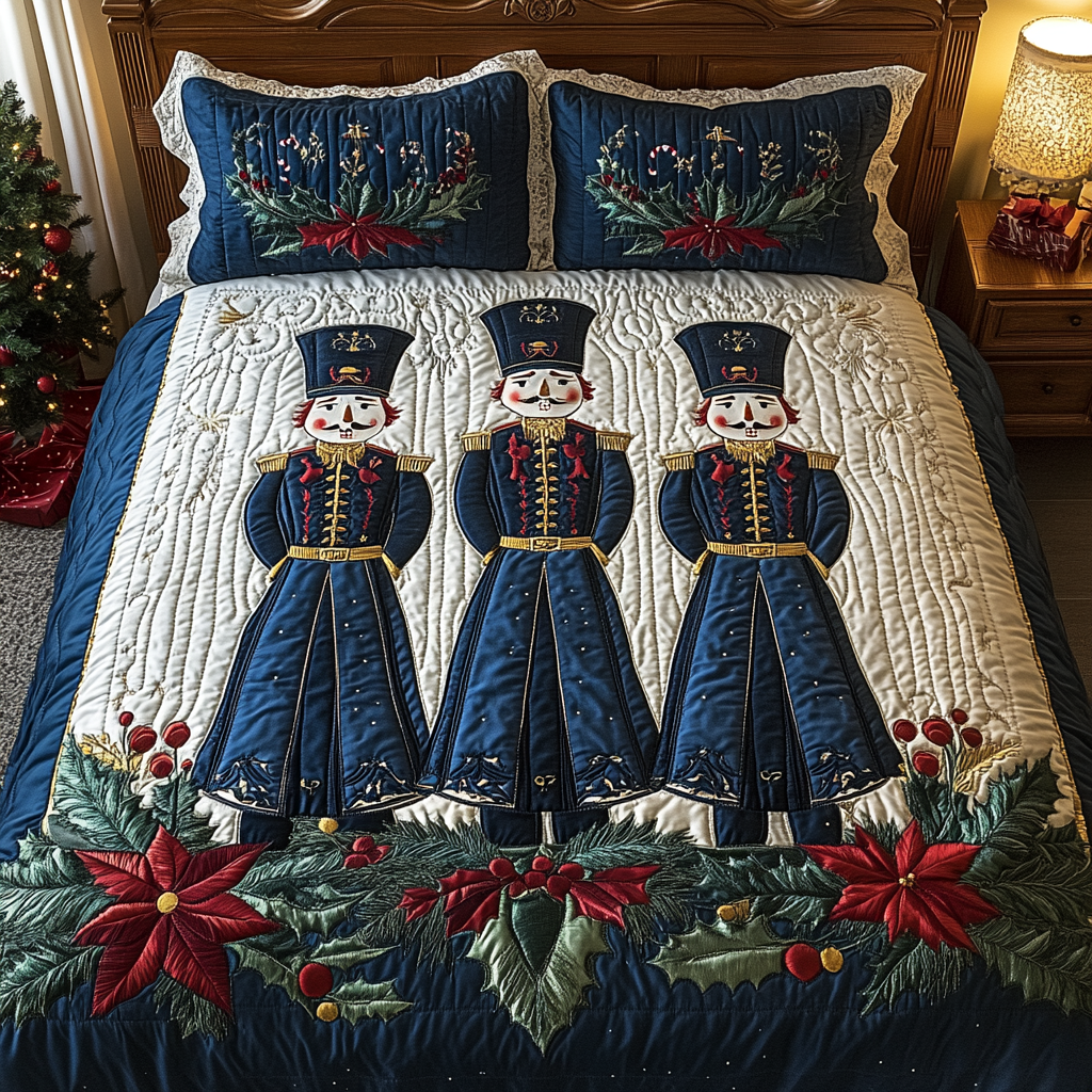 The Regal Nutcracker Touch -Piece Quilted Bedding Set VTQ-Myprintsy