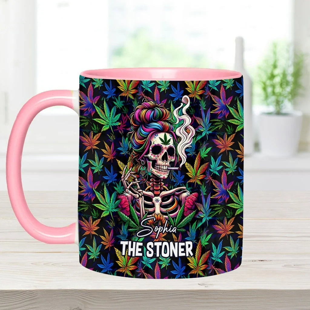 The Stoner Skeleton Poco Loco - Personalized Weed Accent Mug-Myprintsy