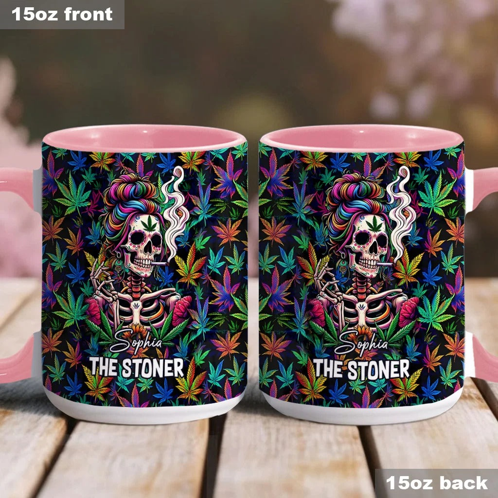 The Stoner Skeleton Poco Loco - Personalized Weed Accent Mug-Myprintsy