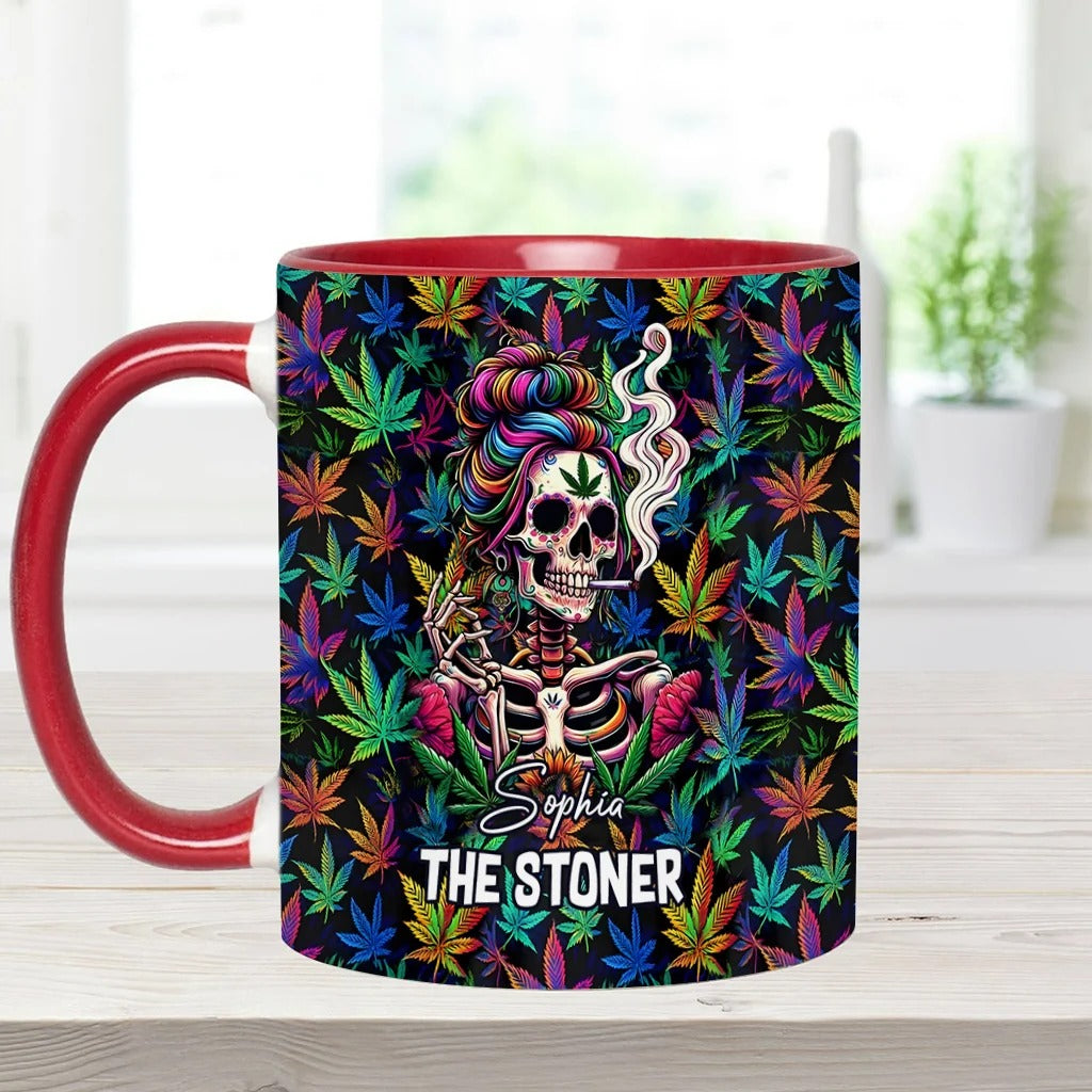 The Stoner Skeleton Poco Loco - Personalized Weed Accent Mug-Myprintsy