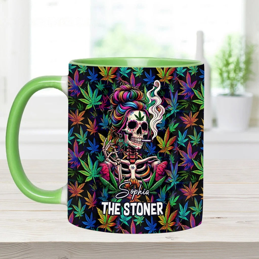 The Stoner Skeleton Poco Loco - Personalized Weed Accent Mug-Myprintsy