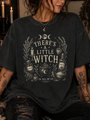 There Is A Little Witch In All Of Us - Halloween Witch Shirt-Myprintsy