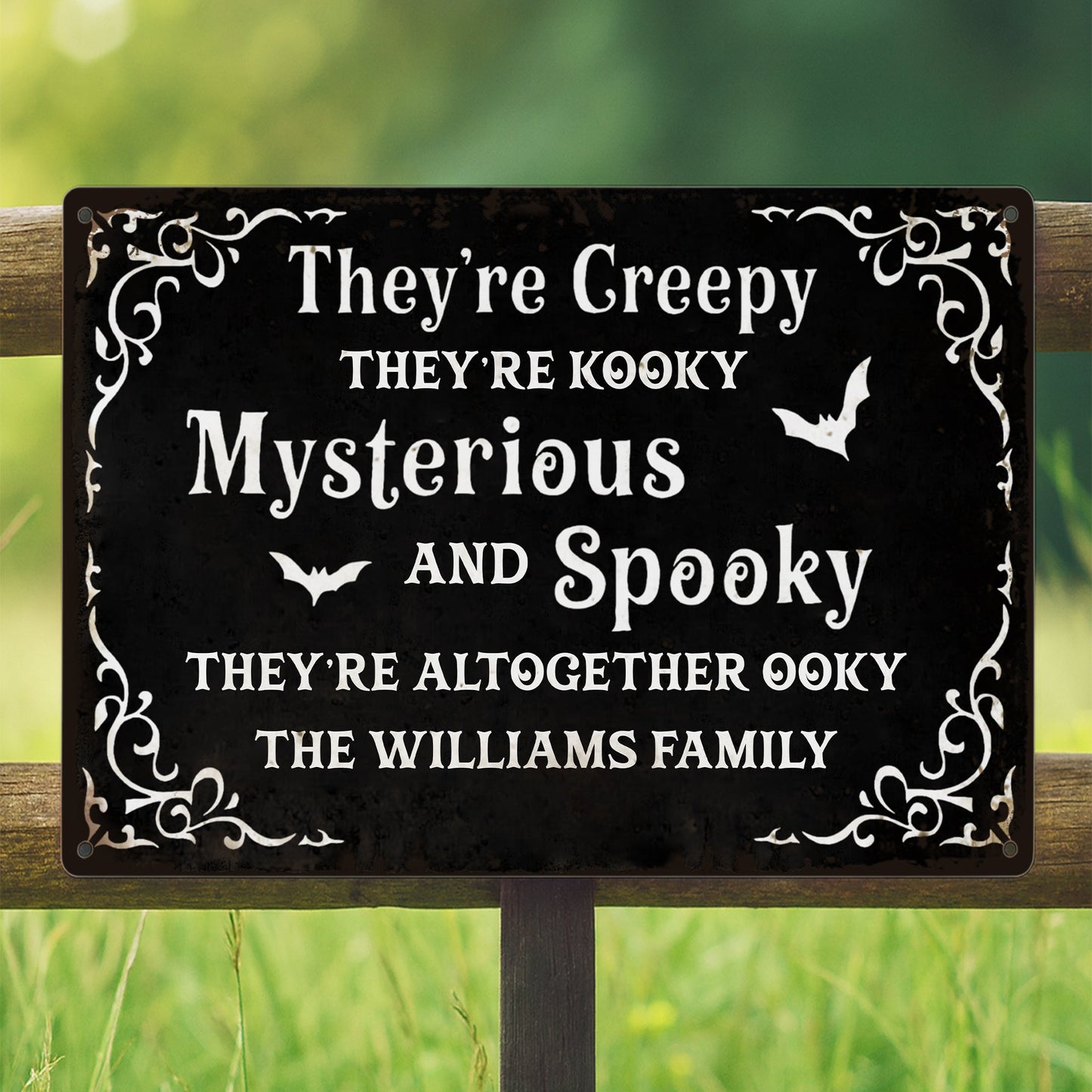 They're Creepy, They're Kooky, Mysterious And Spooky - Personalized Halloween Metal Sign-Myprintsy