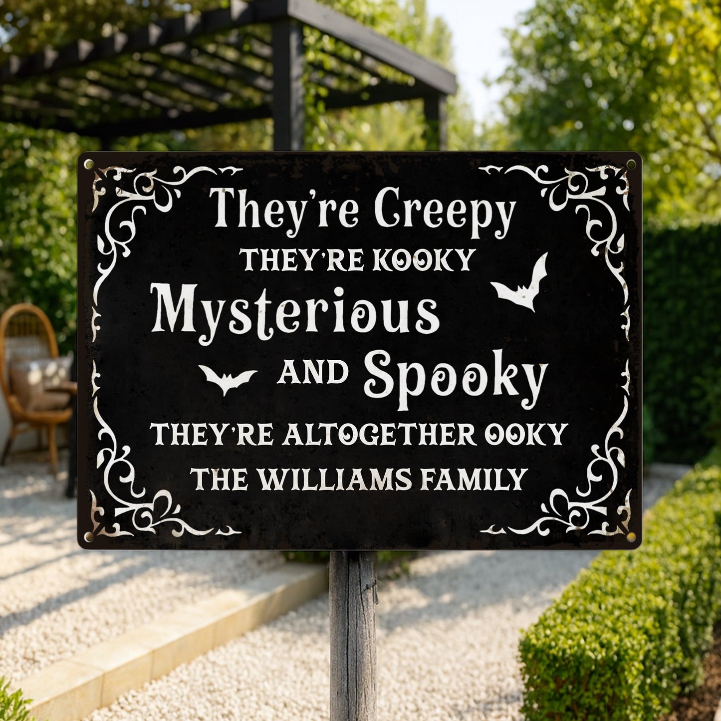 They're Creepy, They're Kooky, Mysterious And Spooky - Personalized Halloween Metal Sign-Myprintsy