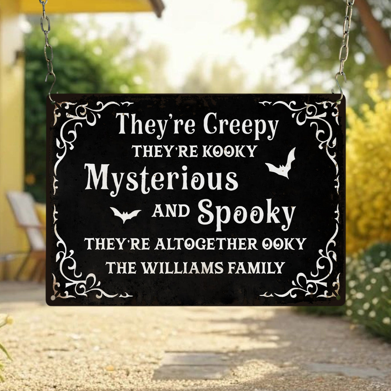 They're Creepy, They're Kooky, Mysterious And Spooky - Personalized Halloween Metal Sign-Myprintsy