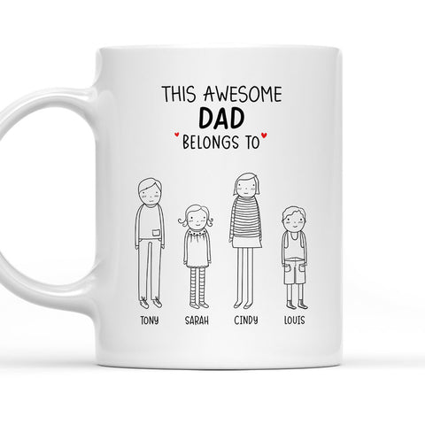 This Awesome Dad Belongs To - Personalized Coffee Mug-Myprintsy