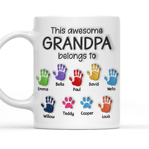 This Awesome Grandpa Belongs To - Personalized 3D Mug-Myprintsy