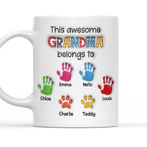 This Awesome Nana Belongs to Us - Personalized 3D Mug-Myprintsy