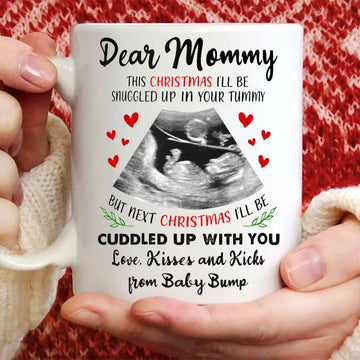 This Christmas I’ll Be Sunggled Up In Your Tummy - Personalized Coffee Mug-Myprintsy
