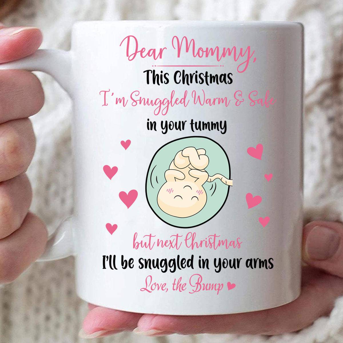 This Christmas I'm Snuggled Warm And Safe Custom Mug - Personalized Coffee Mug - Gift For Mom-Myprintsy