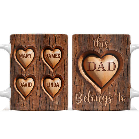 This Dad Belongs To - Personalized 3D Mug-Myprintsy