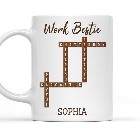 Work Bestie Crossword - Personalized Coffee Mug