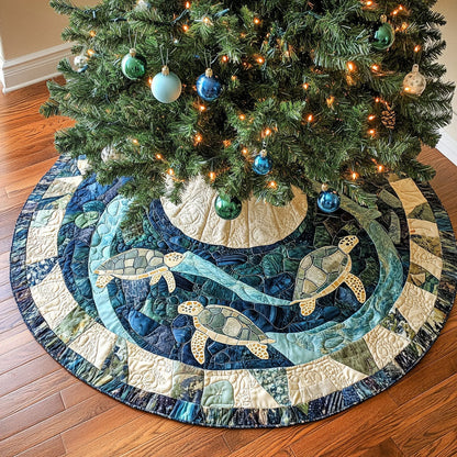 Tidings Turtle Quilted Christmas Tree Skirt-Myprintsy