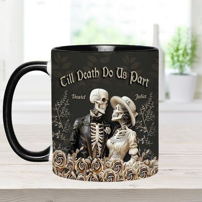 Till Death Do Us Part - Personalized Couple Accent Mug - Halloween Poco Loco Personalized Couple Gift Mug-Myprintsy