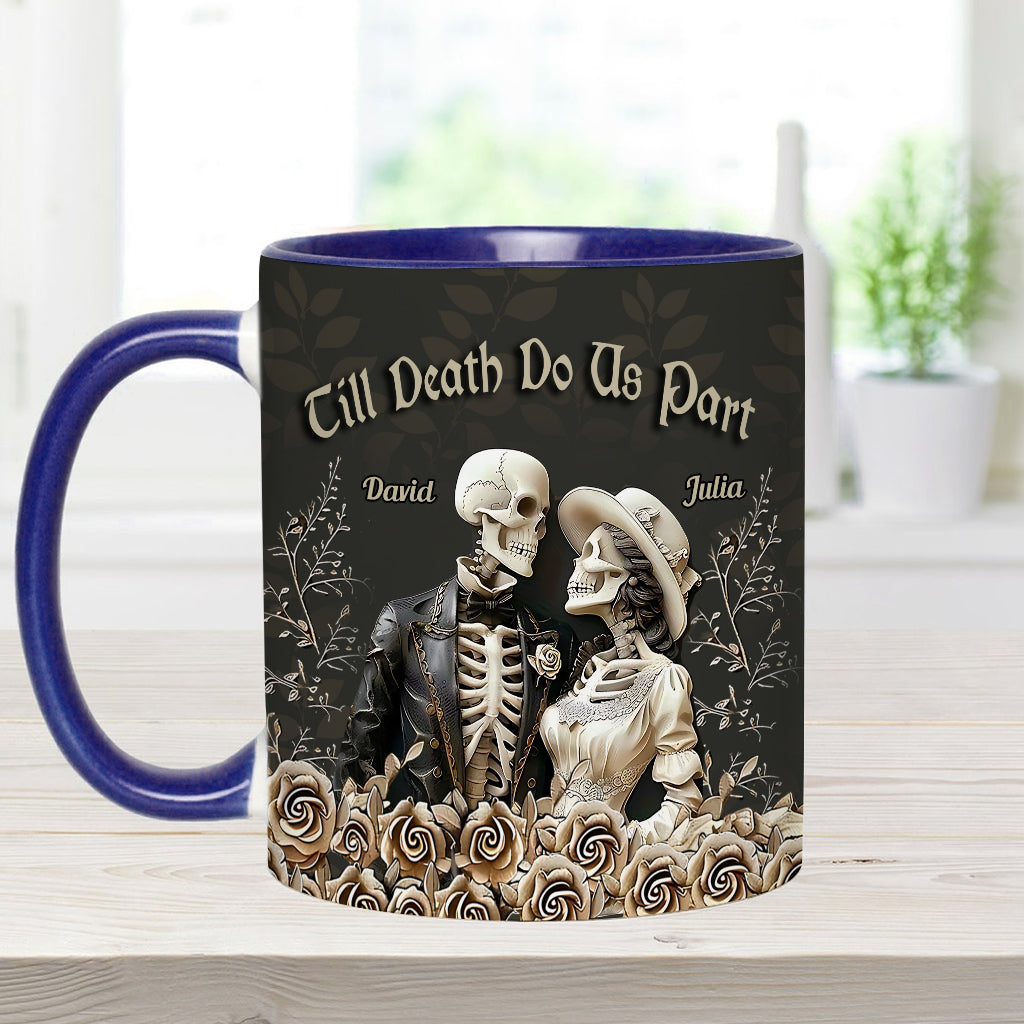 Till Death Do Us Part - Personalized Couple Accent Mug - Halloween Poco Loco Personalized Couple Gift Mug-Myprintsy