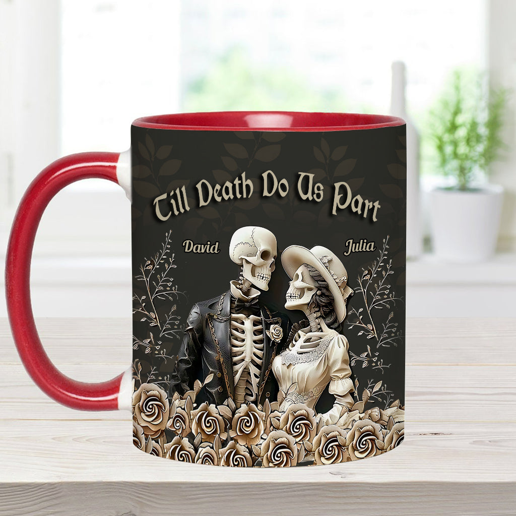 Till Death Do Us Part - Personalized Couple Accent Mug - Halloween Poco Loco Personalized Couple Gift Mug-Myprintsy