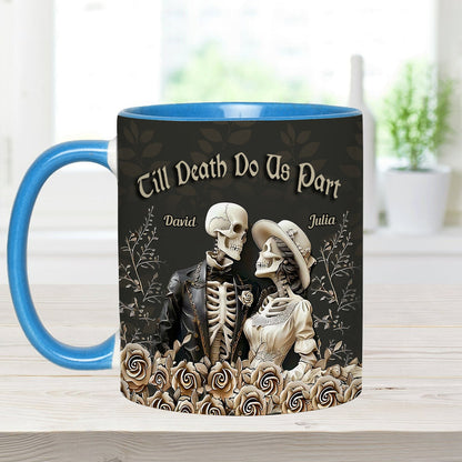 Till Death Do Us Part - Personalized Couple Accent Mug - Halloween Poco Loco Personalized Couple Gift Mug-Myprintsy