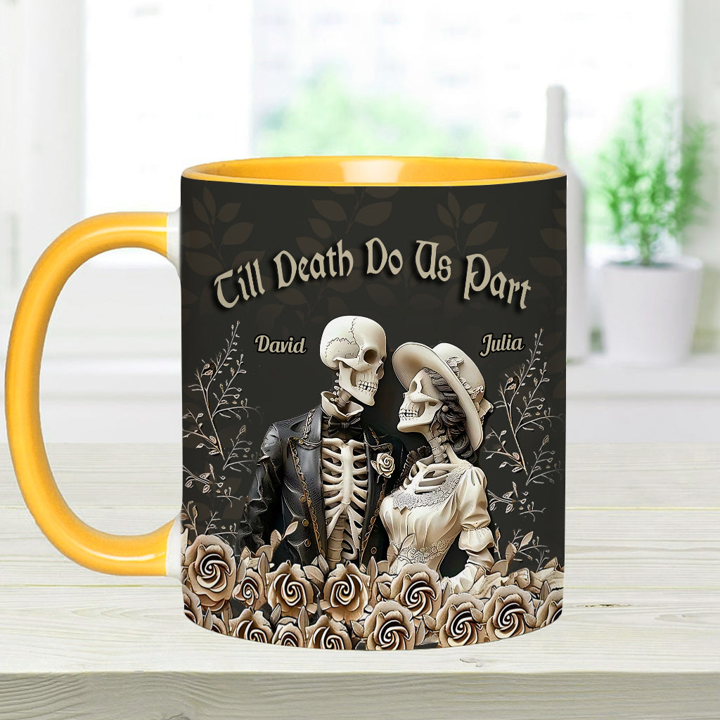 Till Death Do Us Part - Personalized Couple Accent Mug - Halloween Poco Loco Personalized Couple Gift Mug-Myprintsy