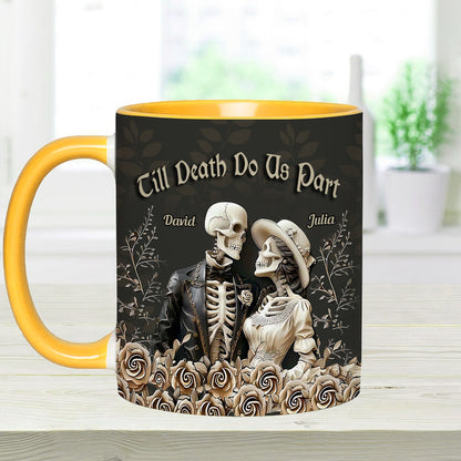 Till Death Do Us Part - Personalized Couple Accent Mug - Halloween Poco Loco Personalized Couple Gift Mug-Myprintsy