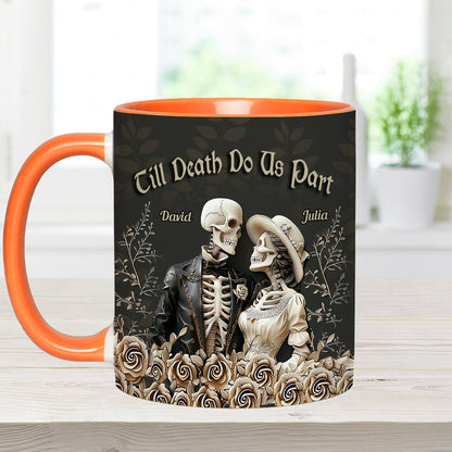 Till Death Do Us Part - Personalized Couple Accent Mug - Halloween Poco Loco Personalized Couple Gift Mug-Myprintsy