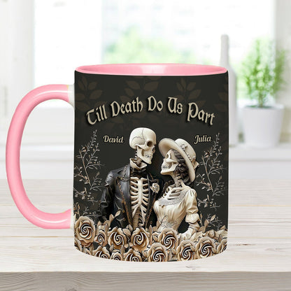 Till Death Do Us Part - Personalized Couple Accent Mug - Halloween Poco Loco Personalized Couple Gift Mug-Myprintsy