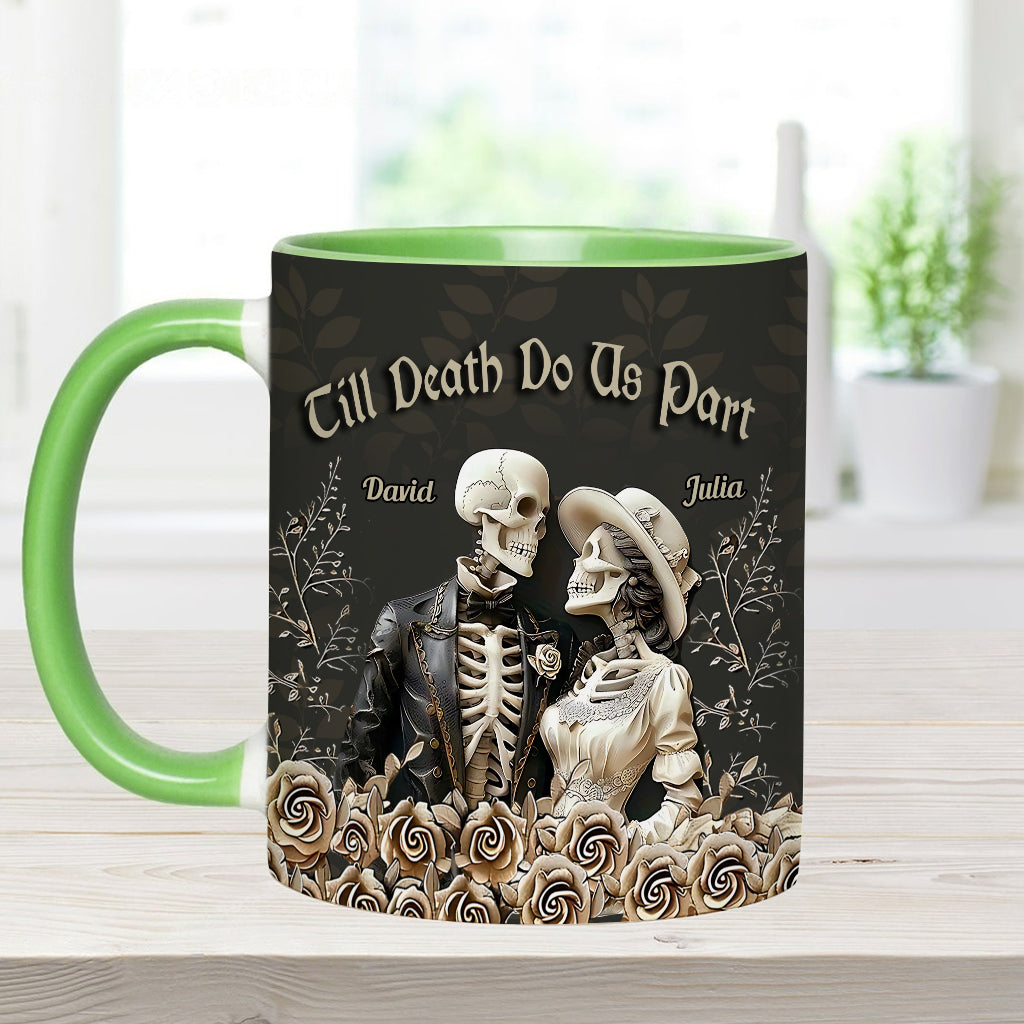 Till Death Do Us Part - Personalized Couple Accent Mug - Halloween Poco Loco Personalized Couple Gift Mug-Myprintsy